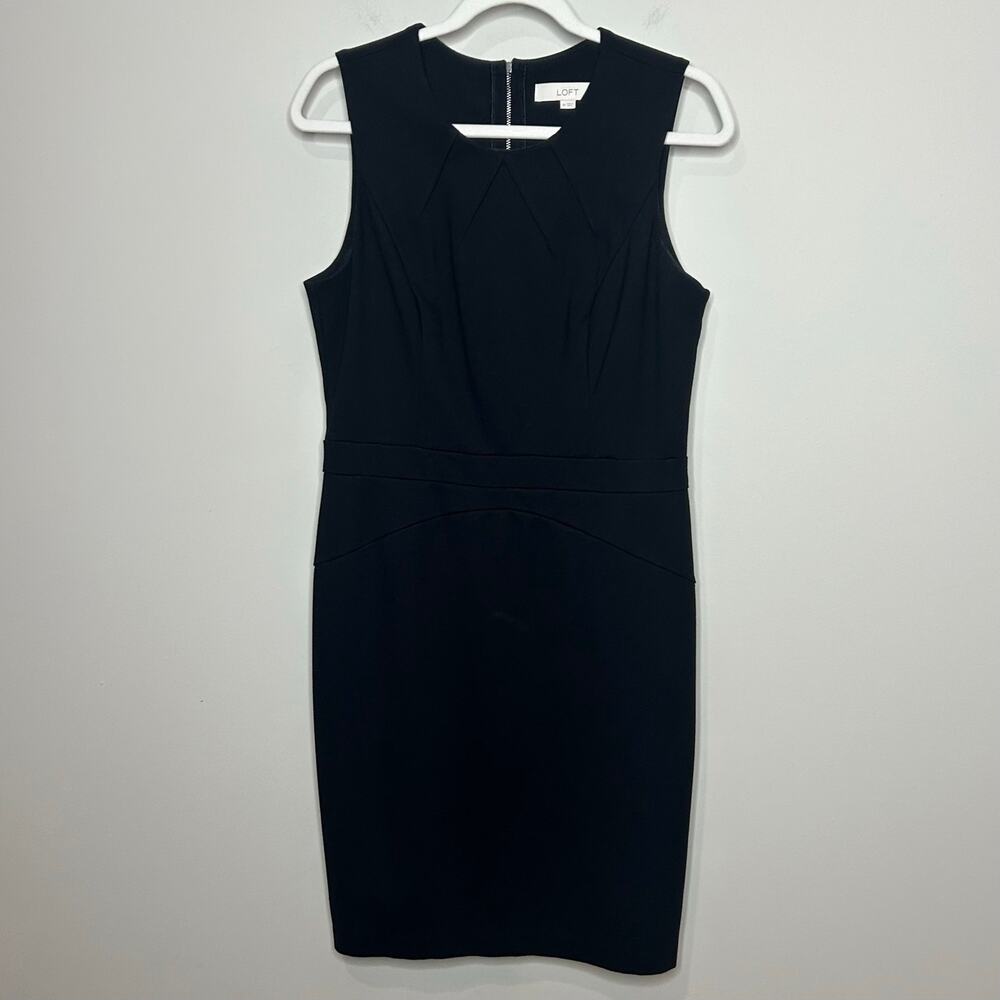 Ann Taylor LOFT Black Sheath Dress Size 10 Stretchy Sleeveless